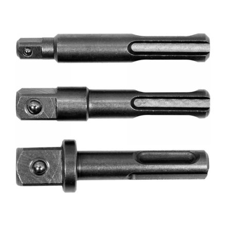 YATO Steckschlüssel-Adaptersatz 3-teilig SDS-Plus -> 1/4", 3/8", 1/2" Vierkant