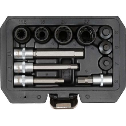 YATO Bremssattel-Steckschlüsselsatz 11-teilig 3/8", 1/2" CrV