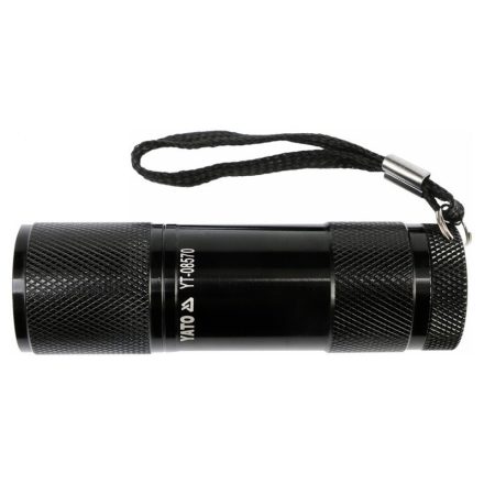 YATO Wiederaufladbare LED-Taschenlampe 30 Lumen Aluminium schwarz 3 x AAA