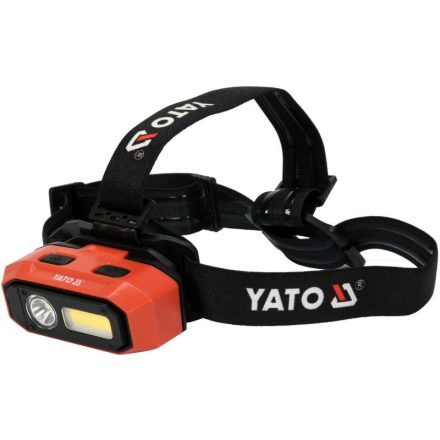 YATO Wiederaufladbare LED-Stirnlampe 800 Lumen mit Bewegungssensor