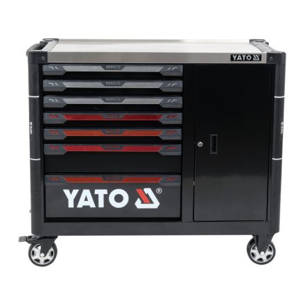 YATO Leerer Werkzeugwagen mit 7 Schubladen + 1 Schrank