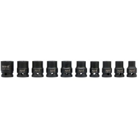 YATO Maschinen-Steckschlüsselsatz 10-teilig 1/2" 10-22 mm CrMo