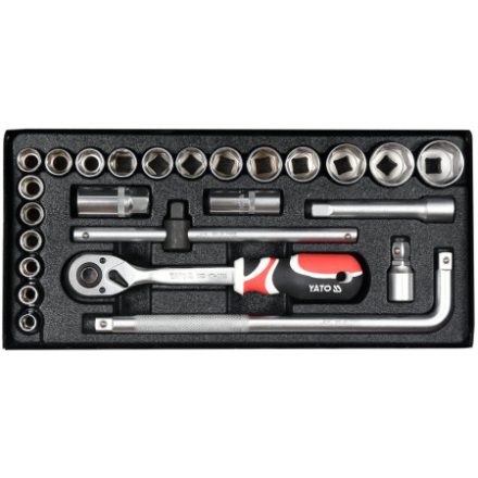 YATO Steckschlüsselsatz 25-teilig 1/2" 10-32 mm CrV