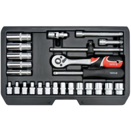 YATO Steckschlüsselsatz 25-teilig 1/4" 3,5-14 mm CrV