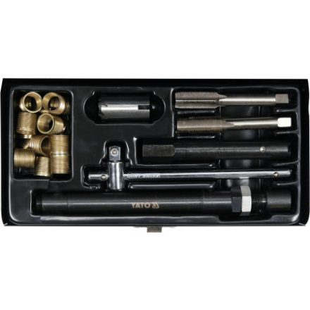 YATO Zündkerzengewinde-Reparatur- und Reinigungsset 25-teilig M14 3/8" HSS