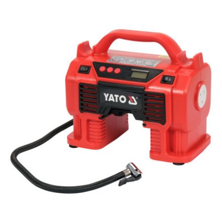YATO Akku-Kompressor 11 bar 18 V (ohne Akku + Ladegerät) + 12 V Zigarettenanzünder
