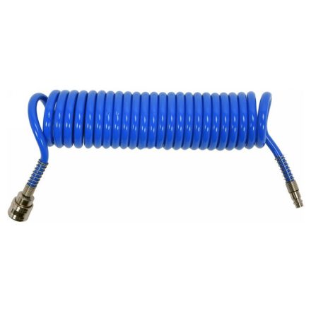 YATO Pneumatikschlauch (Spirale) mit Schnellkupplung 5,5 x 8 mm x 5 m