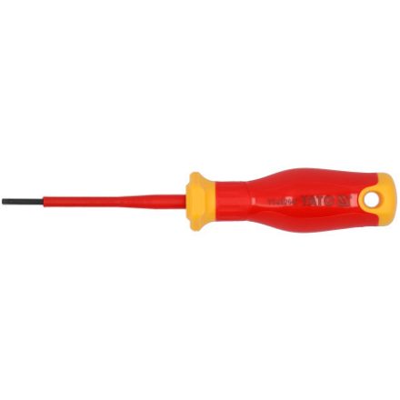YATO Schraubenzieher Schlitz 2,5 x 75 mm, bis 1000 V isoliert, schlankes Design
