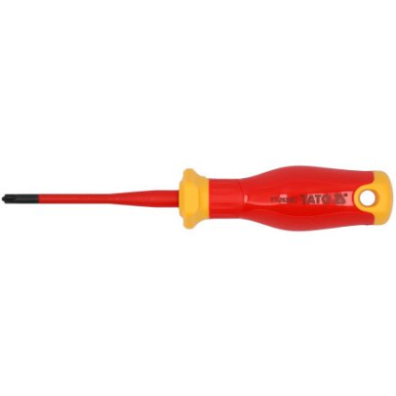 YATO Schraubendreher Schlitz/PZ1 x 80 mm, bis 1000 V isoliert, schlankes Design