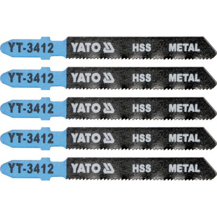 YATO Dekupiersägeblatt für Metall T-Schaft 21TPI 75/1,0 mm HSS (5 Stück)