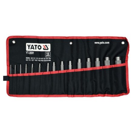 YATO Lederstanzer-Set 15-teilig 2-22 mm