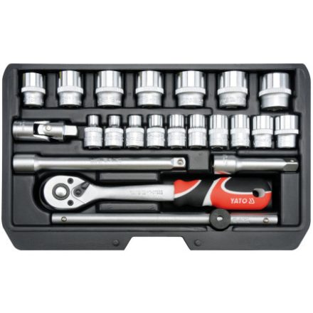 YATO Steckschlüsselsatz 22-teilig 3/8" 6-22 mm CrV
