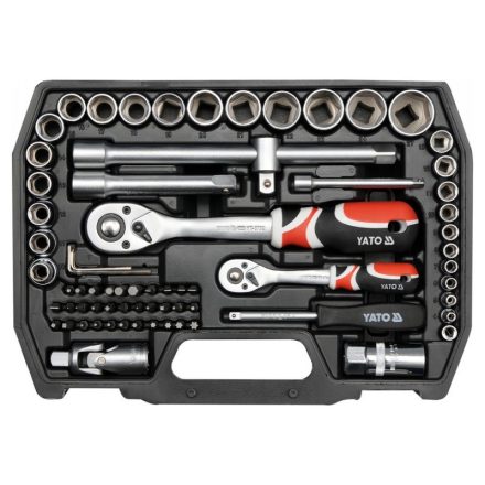 YATO Steckschlüsselsatz 72-teilig 1/4", 1/2" CrV