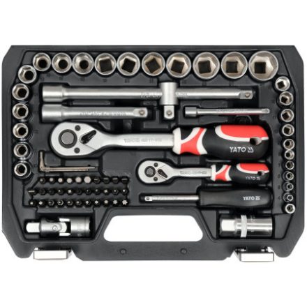 YATO Steckschlüsselsatz 72-teilig 1/4", 1/2" CrV