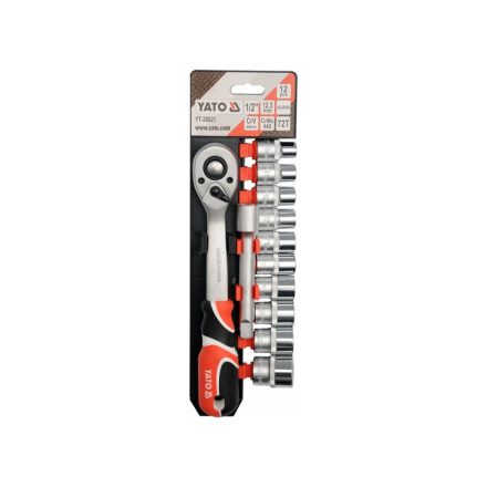 YATO Steckschlüsselsatz 12-teilig 1/2" 10-24 mm CrV