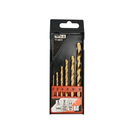 YATO Spiralbohrer Set 6-teilig 2-8 mm HSS-TiN