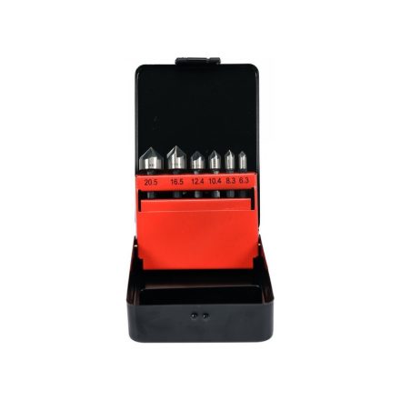 YATO Senker-Set für Metall 6-teilig (6,3-8,3-10,4-12,4-16,5-20,5 mm) HSS mit Bithalter