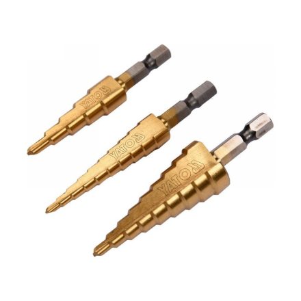 YATO Stufenbohrer-Set 3-teilig HSS Titannitrid