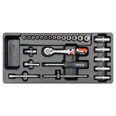 YATO Steckschlüsselsatz 25-teilig 1/4" 3,5-14 mm CrV (Schubladeneinsatz)