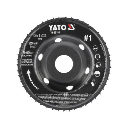 YATO Grobe Raspelscheibe #1 120 x 22,2 mm