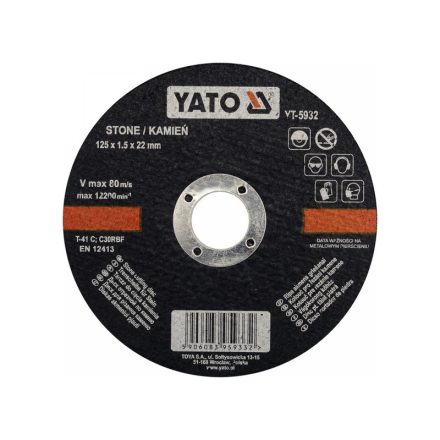 YATO Schneidscheibe für Stein 125 x 1,5 x 22 mm