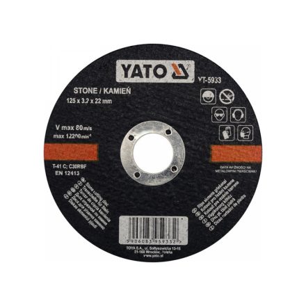 YATO Schneidscheibe für Stein 125 x 3,2 x 22 mm