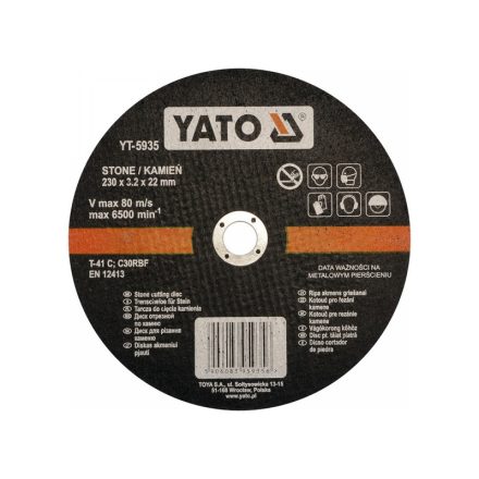 YATO Trennscheibe für Stein 230 x 3,2 x 22 mm