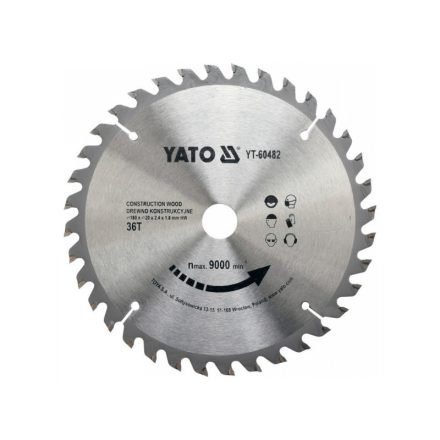 YATO Sägeblatt für Holz 180 x 20 x 1,8 mm / 36T