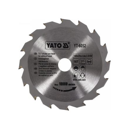 YATO Sägeblatt für Holz 140 x 20 x 2,0 mm / 16T