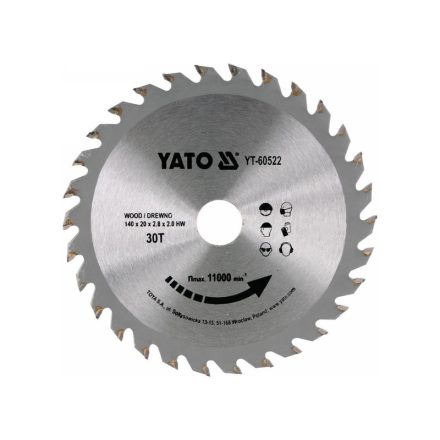 YATO Sägeblatt für Holz 140 x 20 x 2,0 mm / 30T