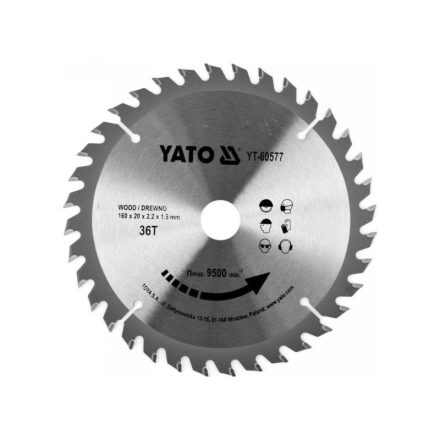 YATO Sägeblatt für Holz 160 x 20 x 1,5 mm / 36T