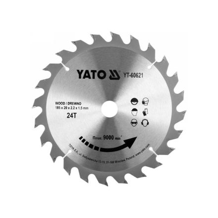 YATO Sägeblatt für Holz 185 x 20 x 1,5 mm / 24T