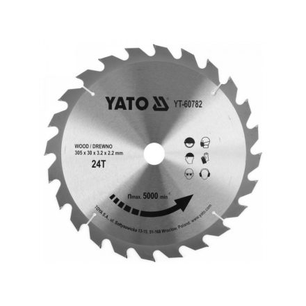 YATO Sägeblatt für Holz 305 x 30 x 2,2 mm / 24T
