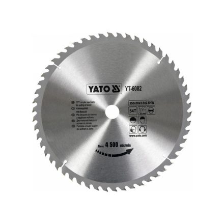 YATO Kreissägeblatt für Holz 350 x 30 x 2,5 mm / 54T