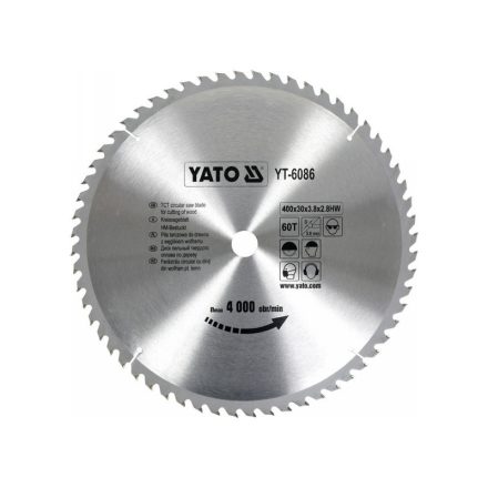YATO Sägeblatt für Holz 400 x 30 x 2,8 mm / 60T