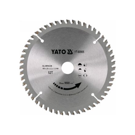YATO Sägeblatt für Aluminium 160 x 20 x 1,5 mm / 52T