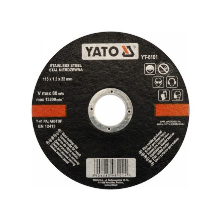 YATO Trennscheibe für Metall 115 x 1,2 x 22 mm inox