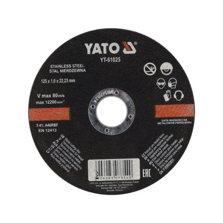 YATO Trennscheibe für Metall 125 x 1,0 x 22,2 mm Inox