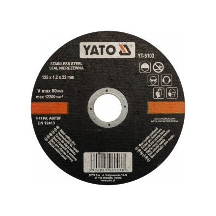 YATO Trennscheibe für Metall 125 x 1,2 x 22 mm Inox