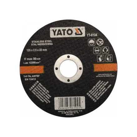 YATO Trennscheibe für Metall 125 x 2,5 x 22,2 mm Inox