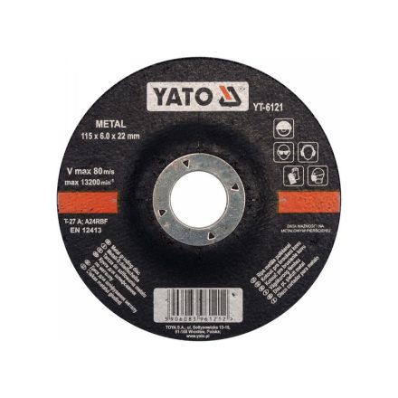 YATO Reinigungsscheibe für Metall 115 x 6,0 x 22,2 mm