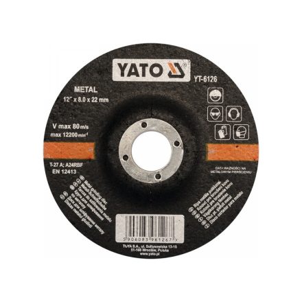 YATO Reinigungsscheibe für Metall 125 x 8,0 x 22,2 mm