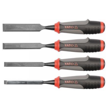 YATO Stechbeitelset 4-teilig mit Kunststoffgriff 10-12-16-20 mm CrV