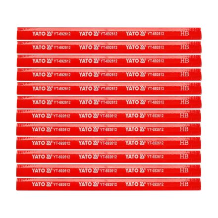 YATO Zimmermannsbleistift 175 mm für Holz rot (12 Stück)
