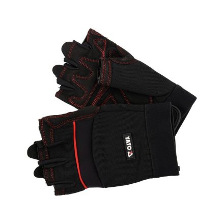 YATO Arbeitshandschuhe ohne Fingerspitzen, Größe 8