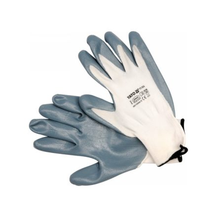 YATO Montagehandschuhe (Nitril getaucht WEISS) 10