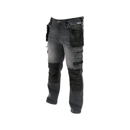 YATO Arbeitssicherheitsjeans lange Hose Größe L 17 Taschen grau