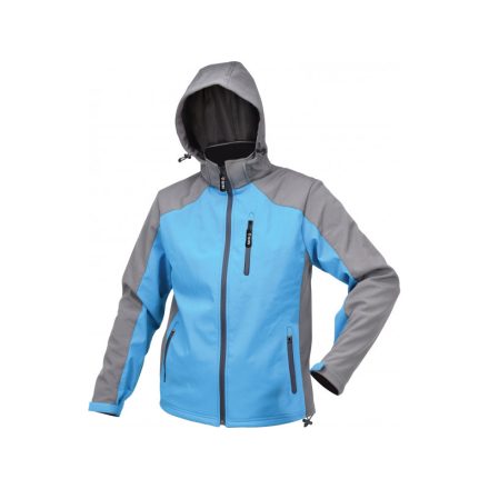 YATO Arbeitsschutz-Softshelljacke mit Kapuze blaugrau Größe XXL