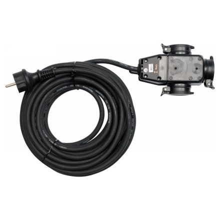 YATO Verlängerungsschaukelkabel gummiisoliert 3 Stecker 10 m 3 x 1,5 mm2
