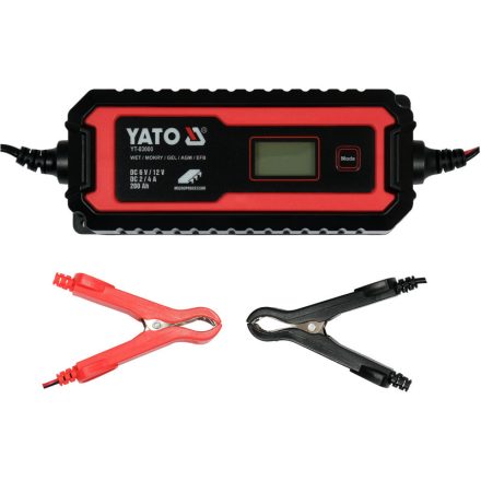 YATO Batterieladegerät 6/12 V 2/4 A max. 200 Ah LCD-Display